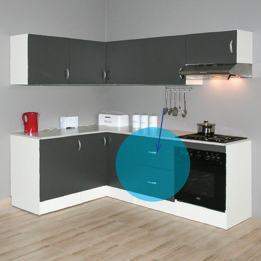 Denver Modul Std Base 600 2 Drawer Vermont Slate