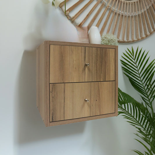 Denver Cube 2 Drawers Set - Oak Effect