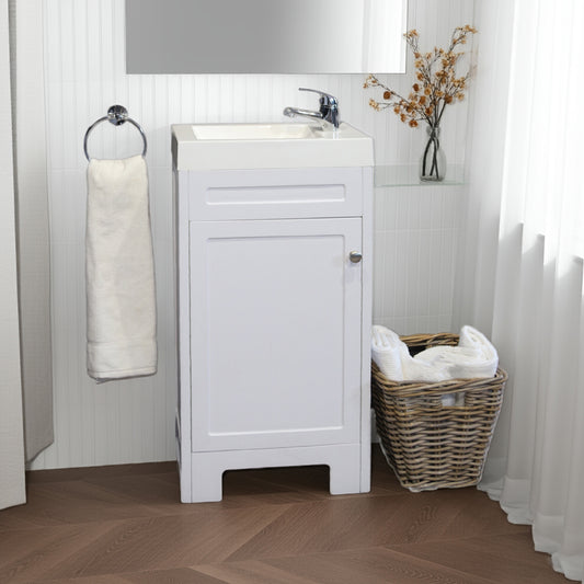 Valenti Contemp Vty Cabinet 450 1 Door White