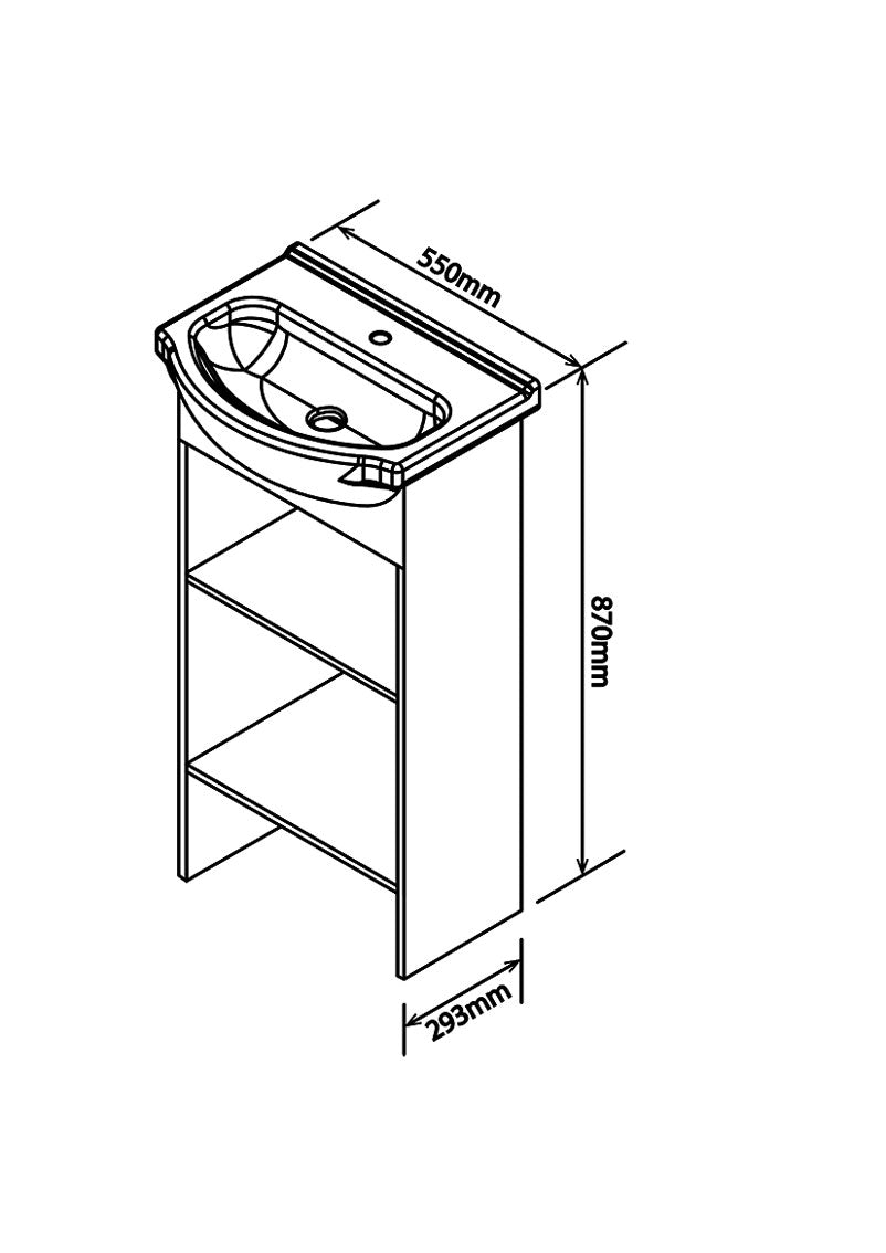 Denver Aperto 550 Open Shelf Cabinet White