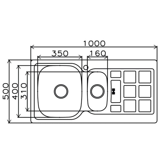 Parker Stainless Kitchen Sink | AS106 Linen S/ Steel Sink 1 1/2 Bowl 1000X500Mm | Drop In