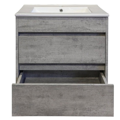 Stylo Deluxe | Double Drawer Floating Bathroom Vanity Cabinet  | Natural Concrete
