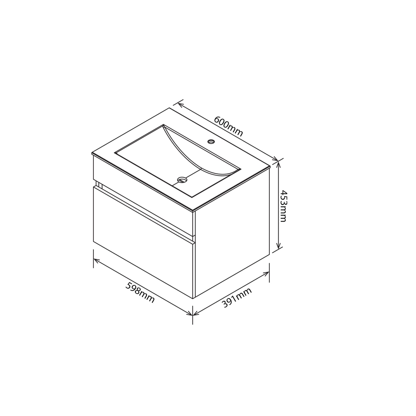 Valore Floating Vanity with Polymarble Resin Basin | Chobe