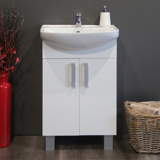 Valenti Bathroom Furniture | Estillo Bathroom Vanity Cabinet | Matt White