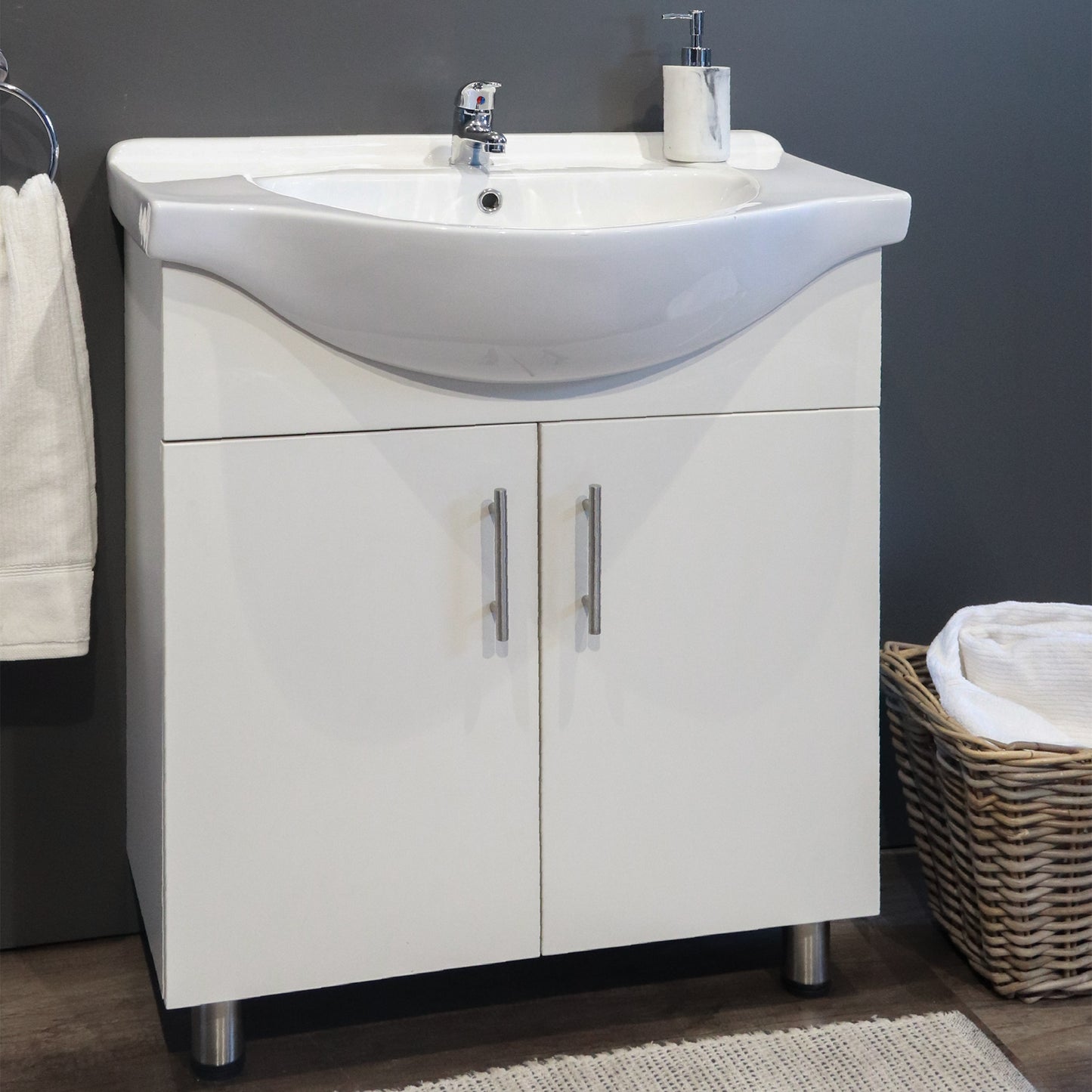 Denver Tiffany Vanity 2 Door Cabinet 750 White