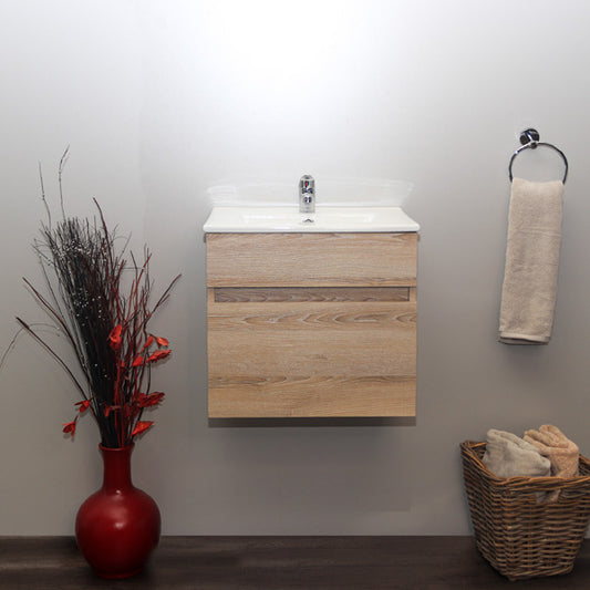 Denver Stylo Compact Floating Bathroom Vanity | Washed Shale | 500