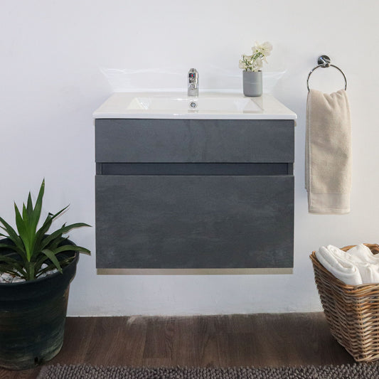 Denver Stylo Floating Bathroom Vanity | Vermont Slate Stucco