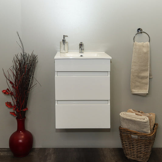 Denver Marlene 2 Drawer Floating Vanity | High Gloss White | 450
