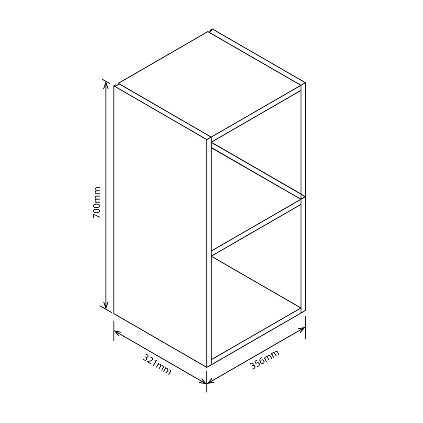 Denver Cube 2 Boxes Oak Effect