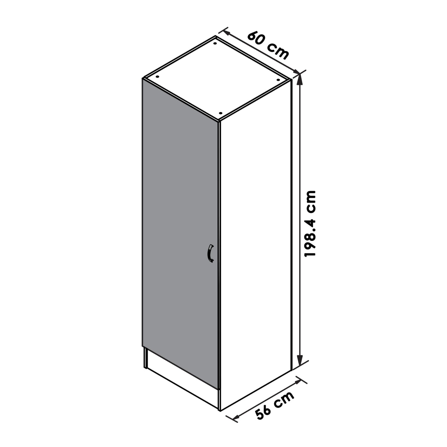 Valenti Modular Kitchen Furniture | Tall Pantry Cupboard | Washed Shale