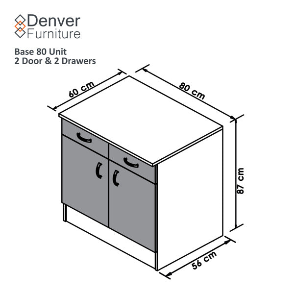 Denver Modul Std Base 800 2 Drw 2 Door Vermont Slate