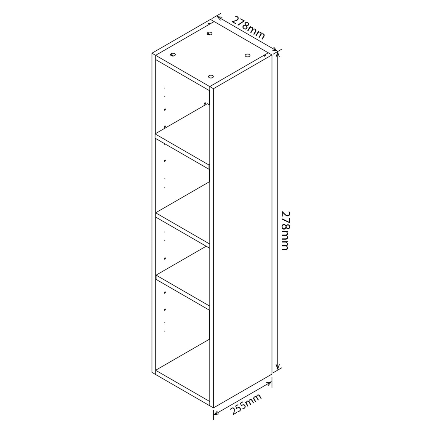 Denver SpaceCo Tall Boy Open Shelf | Washed Shale