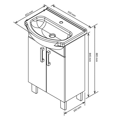Valenti Bathroom Furniture | Estillo Bathroom Vanity Cabinet | Cement Grey Finish