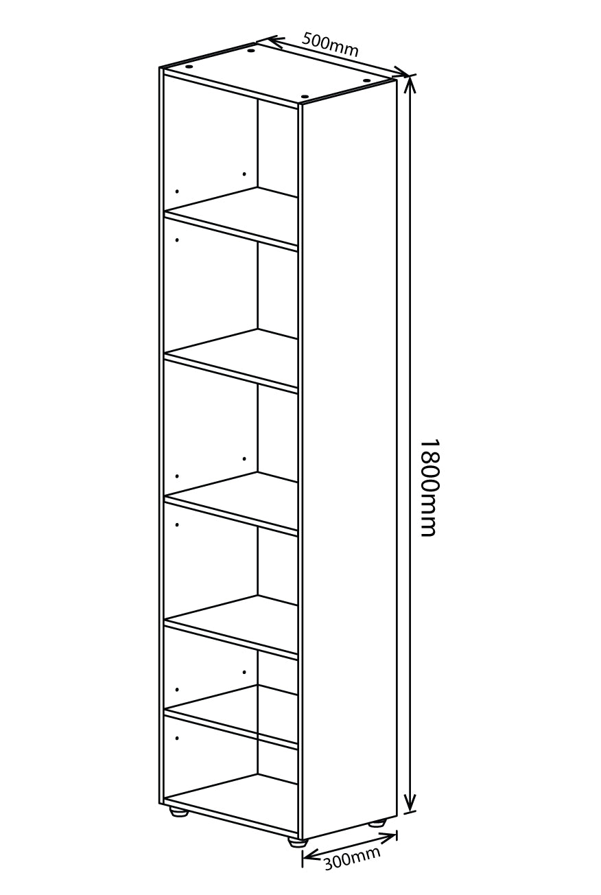 Denver 5 Shelves Open Storage | White