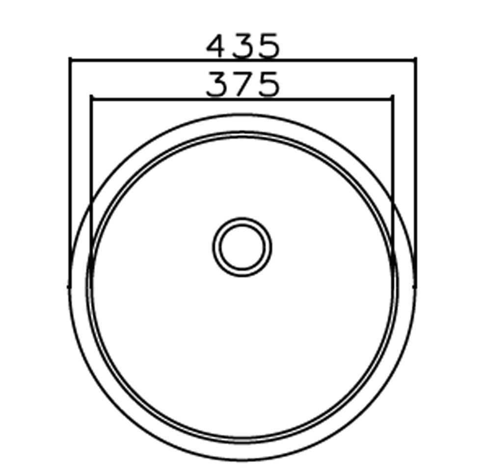Parker Stainless Kitchen Sink | AS18 Linen Stainless Steel Sink Round 380Mm | Under Mount