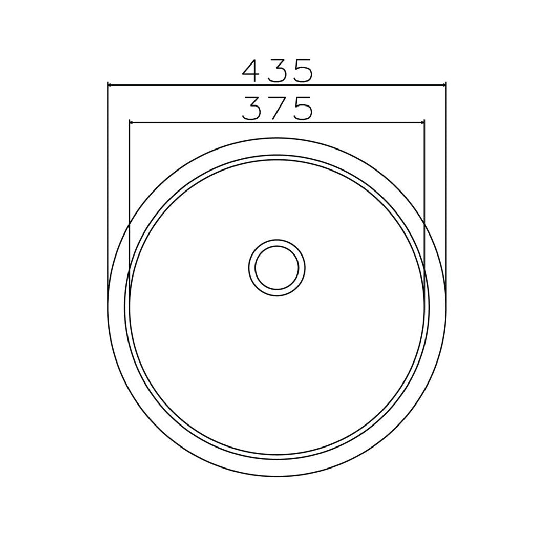 Parker Stainless Kitchen Sink | AS68 Linen Stainless Steel Sink Round 435Mm | Drop In