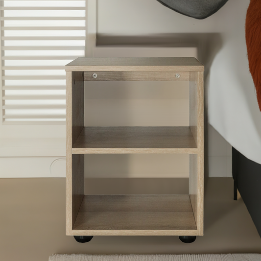 Denver Home | Bed Side Pedestal with Shelf | Washed Shale