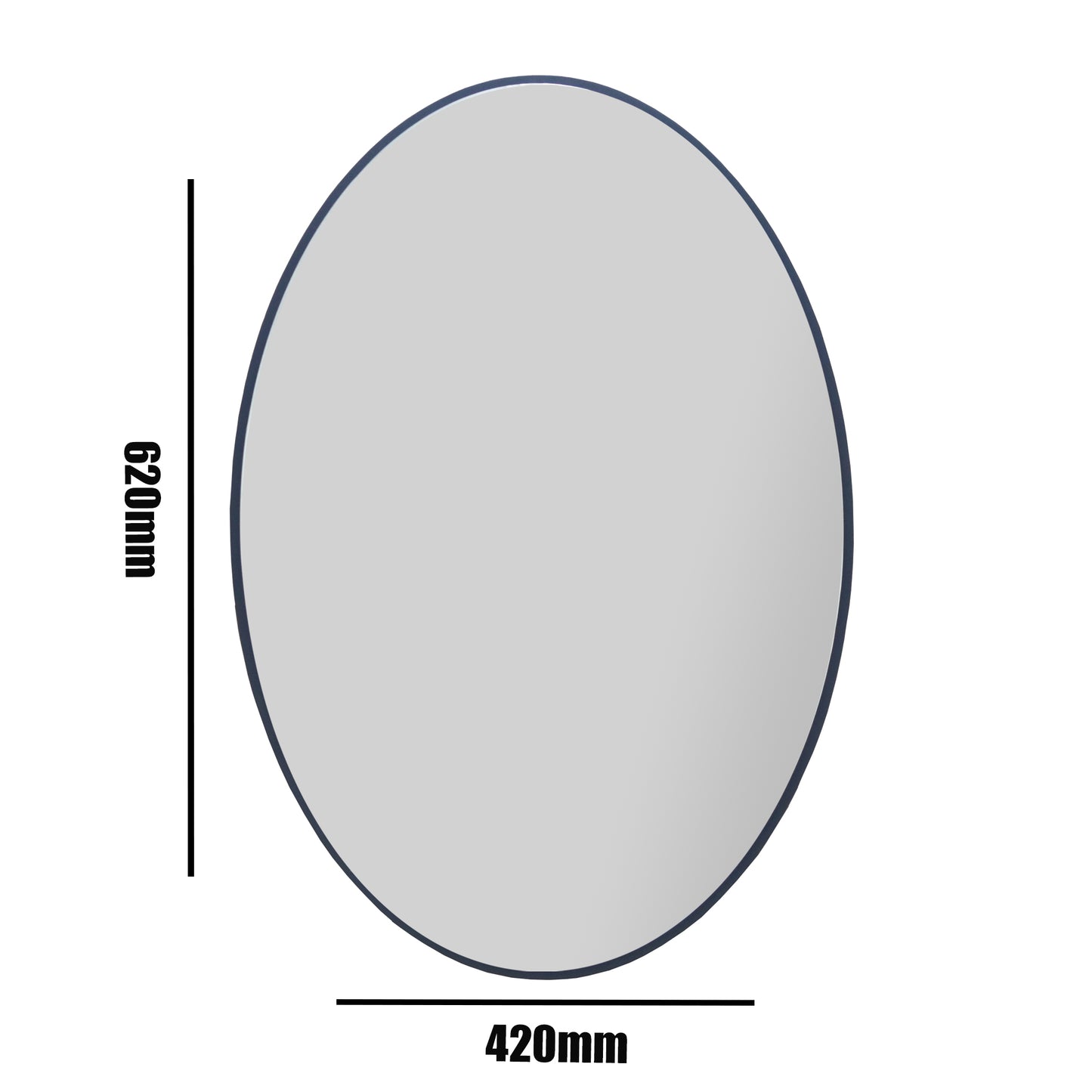 Cindy Oval Mirror | Petrol Blue 620 x 420mm