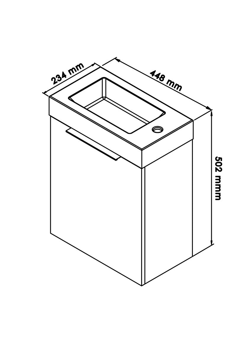 Denver Manchester Floating Vanity | 1 Drawer | 450 | Cuppachino