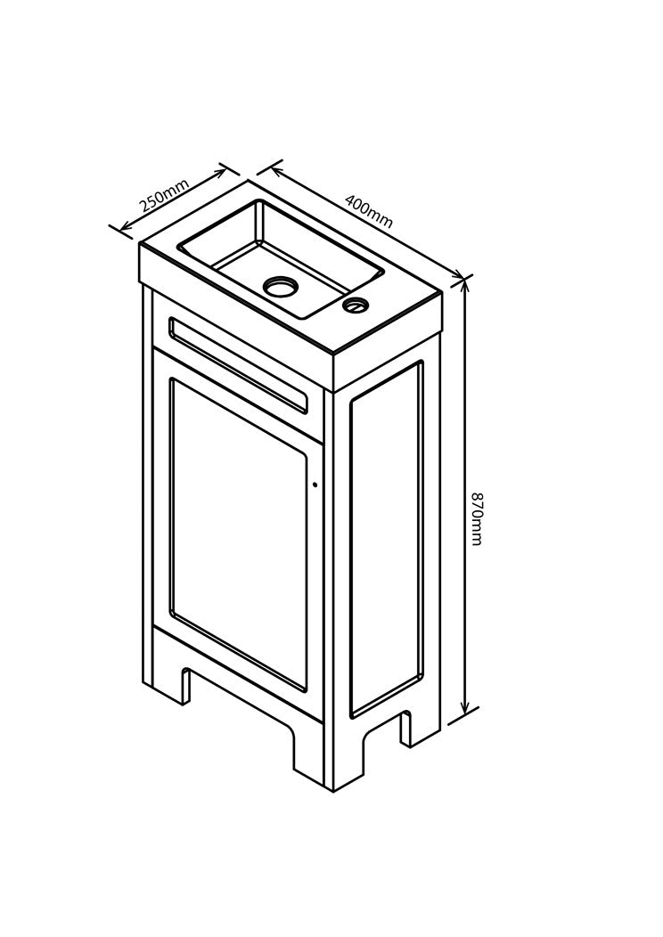 Denver Contemporary Vanity Cabinet 450 1Door White