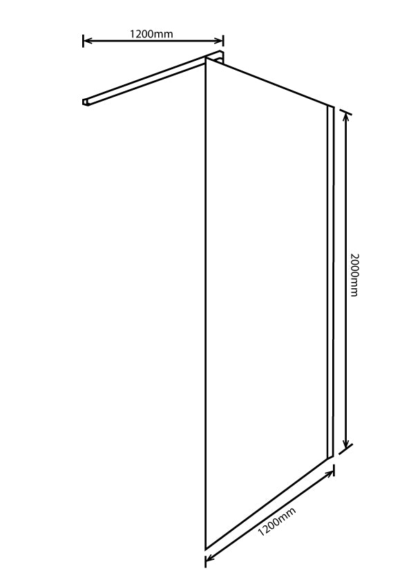 Wall-mounted Walk-in Shower Screen - 100W x200H Clear Glass and Polished Silver Hardware