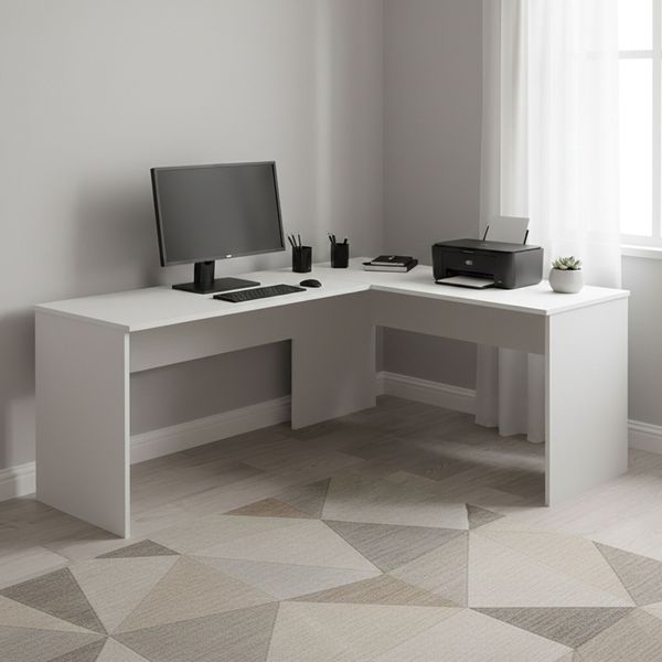 Denver Office Desk L Shape 1600 White