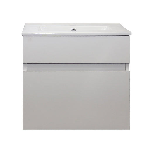 Denver Stylo Compact Floating Bathroom Vanity | Matt White | 500