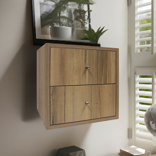 Denver Cube 2 Drawers Set - Oak Effect