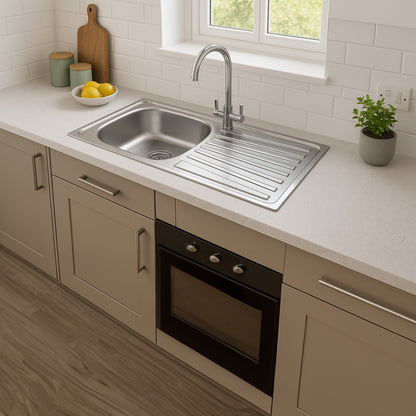 Parker Stainless | Stainless Steel Sit On Kitchen Sink | Single Bowl 45X90
