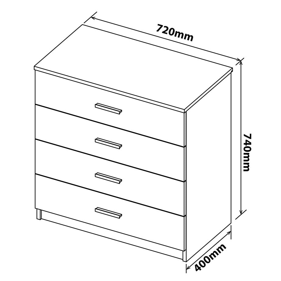 Denver Furniture |  4 Drawer Cabinet