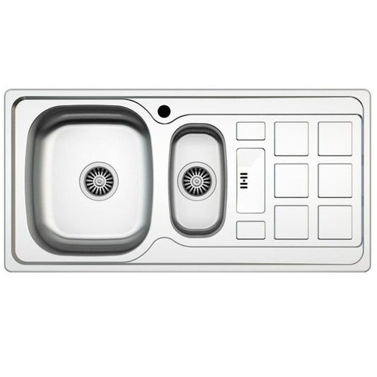 Parker Stainless Kitchen Sink |  AS106 Linen S/ Steel Sink 1 1/2 Bowl 1000X500Mm | Drop In