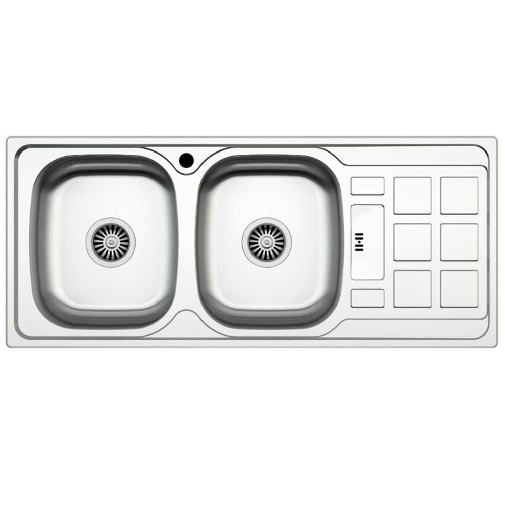Parker Stainless Kitchen Sink |  AS107 Linen Stainless Steel D/Bowl 1160X500 | Drop In