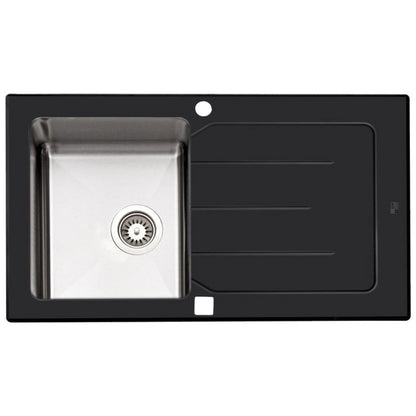 Parker Stainless Kitchen Sink |  AS84 Glass Black Stainless Steel Sink 860X500Mm | Drop In