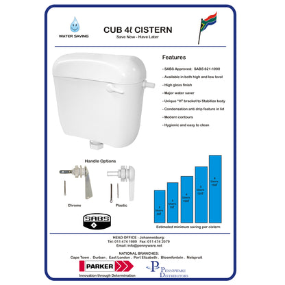 CUB CISTERN CUB LL SISO CP HANDLE | WHITE
