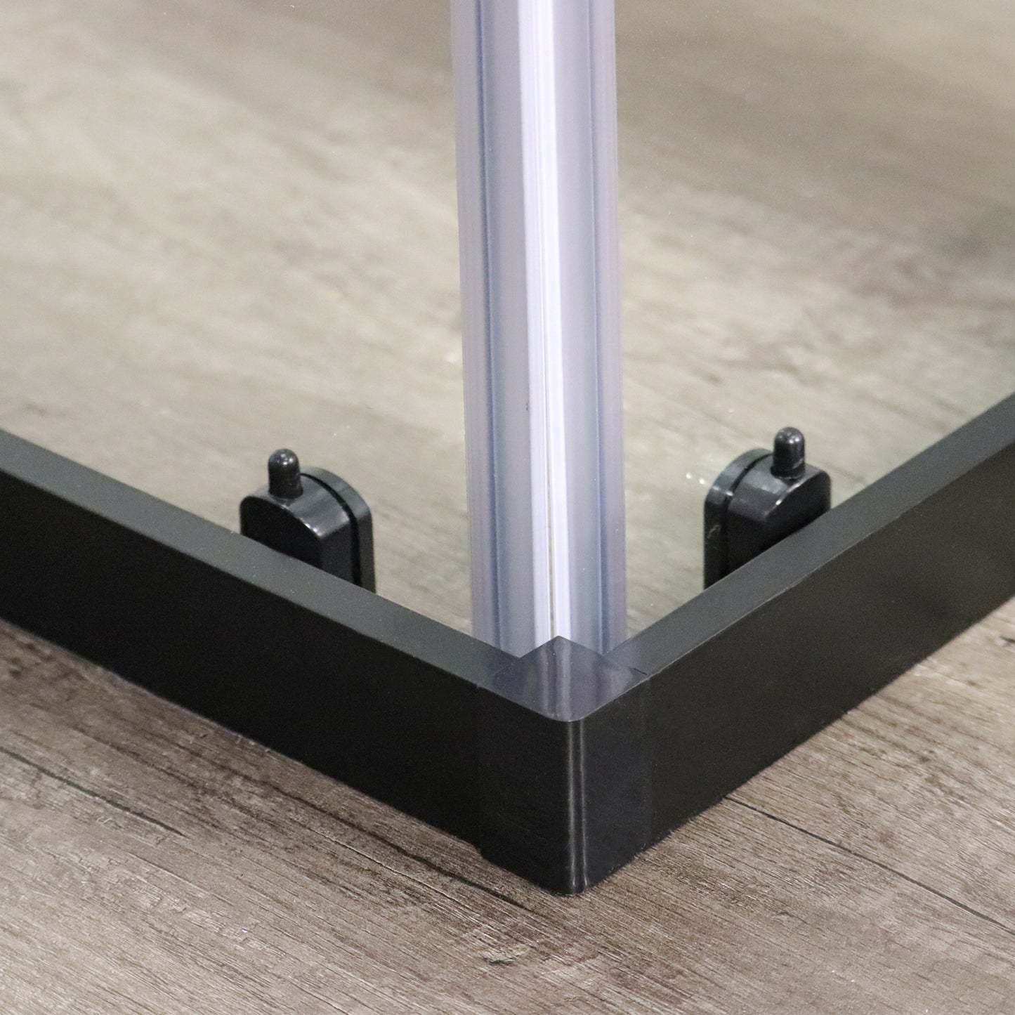 Double Slider Corner Entry Shower Enclosure |  98.5W x 195H Clear Glass and Matt Black Frame