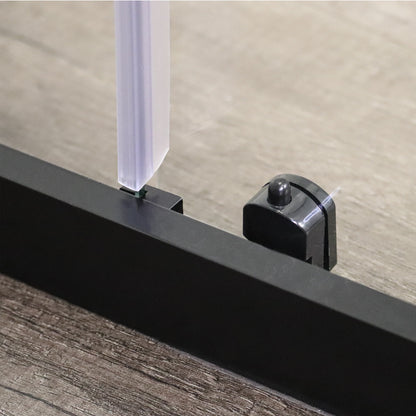 Double Slider Corner Entry Shower Enclosure |  98.5W x 195H Clear Glass and Matt Black Frame