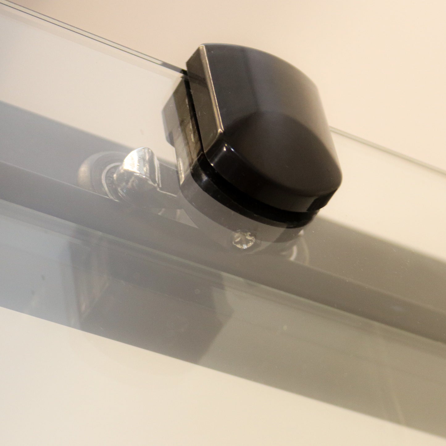 Double Slider Corner Entry Shower Enclosure |  98.5W x 195H Clear Glass and Matt Black Frame