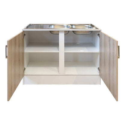 DENVER DROP IN DOUBLE SINK CABINET 1200 | WASHED SHALE