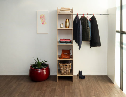 Denver SpaceCo - Basic Open Shelf Wardrobe - Washed Shale