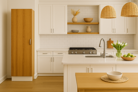 Valenti Modular Kitchen Furniture | Tall Pantry Cupboard | Washed Shale
