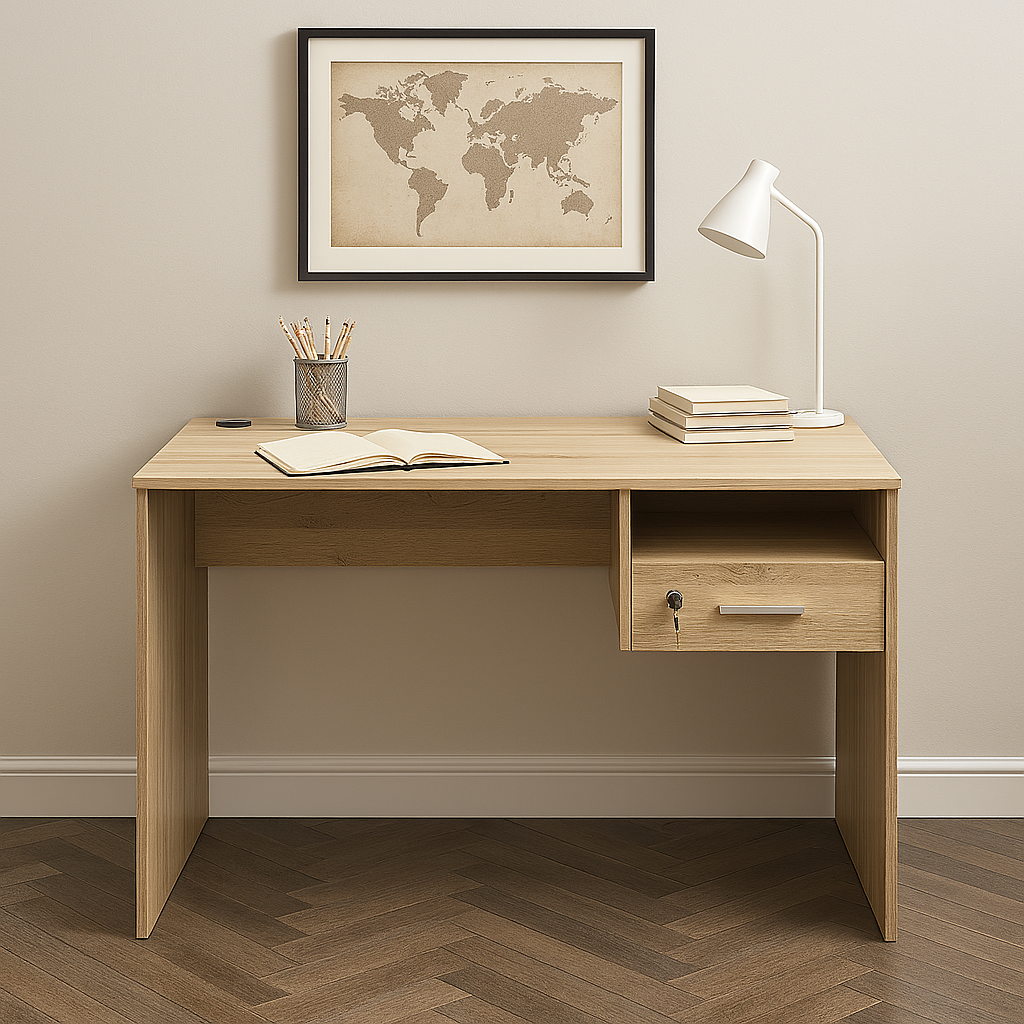 Denver Office Furniture | Desk & 1 Drawer | Washed Shale