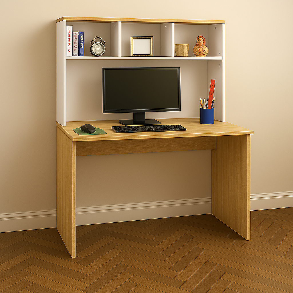 Denver Office Furniture | Rectangular Desk with Storage Shelves