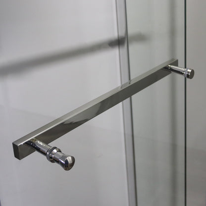 Pivot & Panel Shower Enclosure - 185H x 100W Polished Silver and Clear Glass