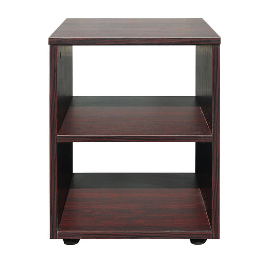 Bed Side Pedestal Table with Shelf | Mahogany