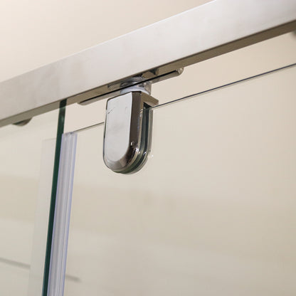 Pivot & Panel Shower Enclosure - 185H x 100W Polished Silver and Clear Glass