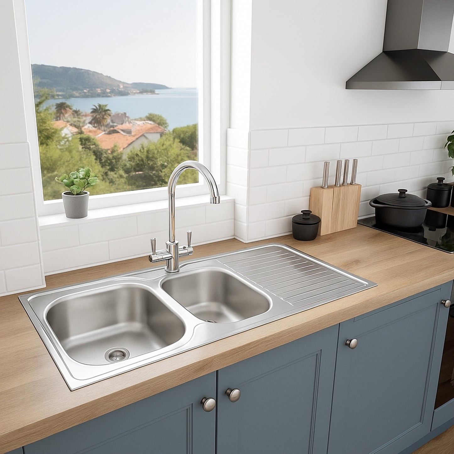 Stainless Steel Sit On Sink 50X120 (Double)