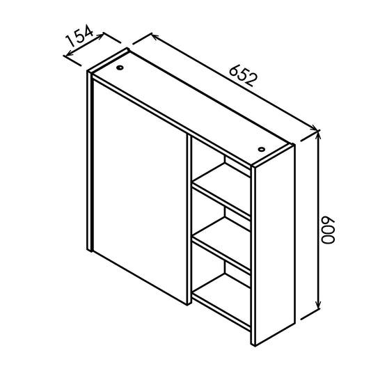 Denver Cabinet Athena Sabrina 1 Door Mirror Coimbra