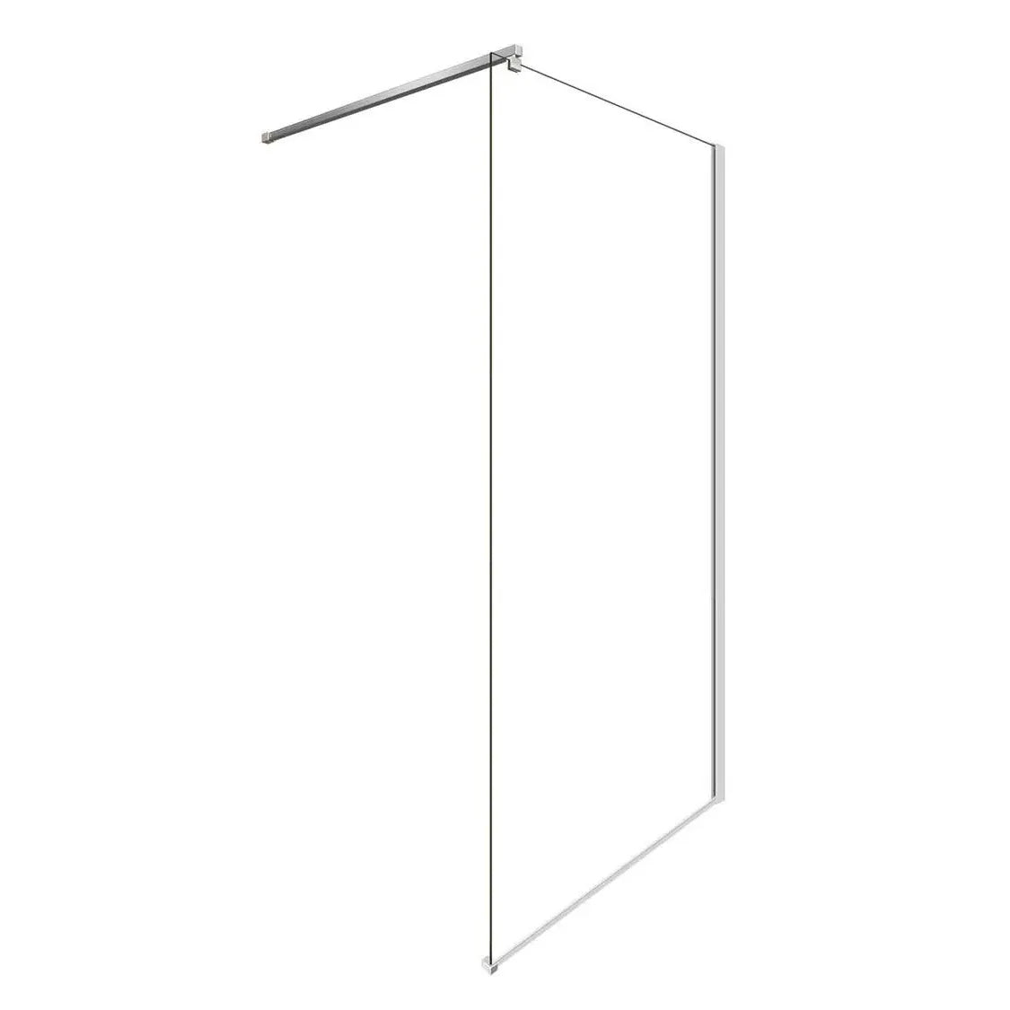 Wall-mounted Walk-in Shower Screen  - 100W x200H Clear Glass and Polished Silver Hardware