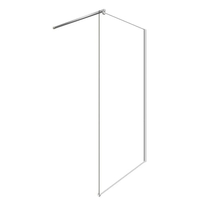 Wall-mounted Walk-in Shower Screen  - 100W x200H Clear Glass and Polished Silver Hardware