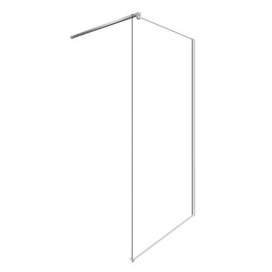 Wall-mounted Walk-in Shower Screen  - 100W x200H Clear Glass and Polished Silver Hardware